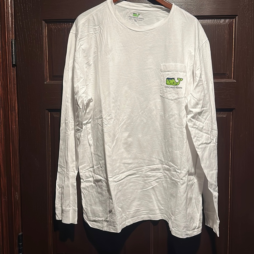 Mens Vineyard Vine Frankenstein Happy Halloween Long Sleeve T-shirt.  XXL